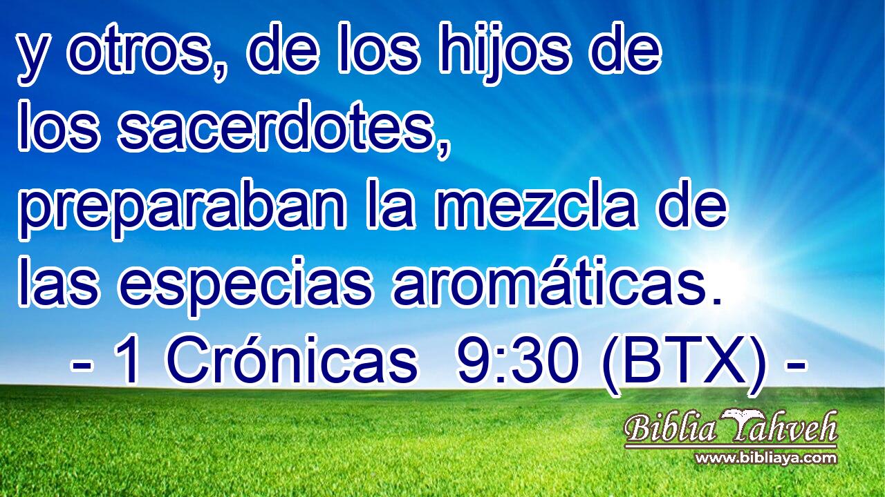 y otros, de los hijos de los sacerdotes, preparaban la mezcla de las especias aromáticas.