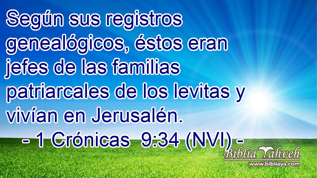  Según sus registros genealógicos, éstos eran jefes de las familias patriarcales de los levitas y vivían en Jerusalén. 