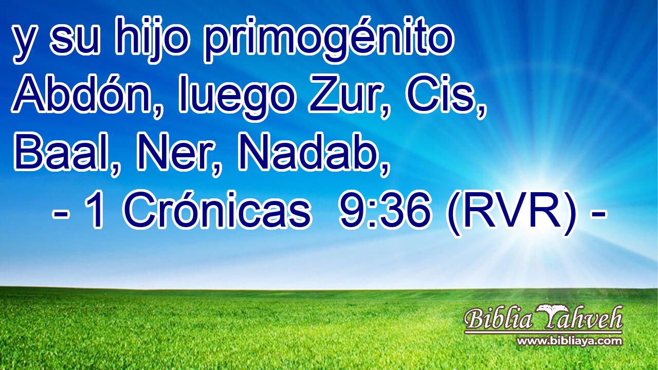 y su hijo primogénito Abdón, luego Zur, Cis, Baal, Ner, Nadab,