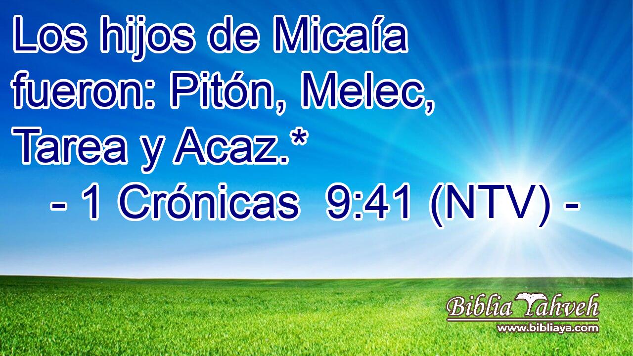 Los hijos de Micaía fueron: Pitón, Melec, Tarea y Acaz.*