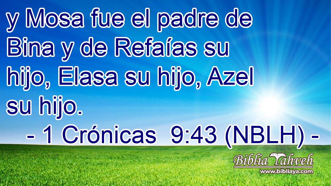  y Mosa fue el padre de Bina y de Refaías su hijo, Elasa su hijo, Azel su hijo. 