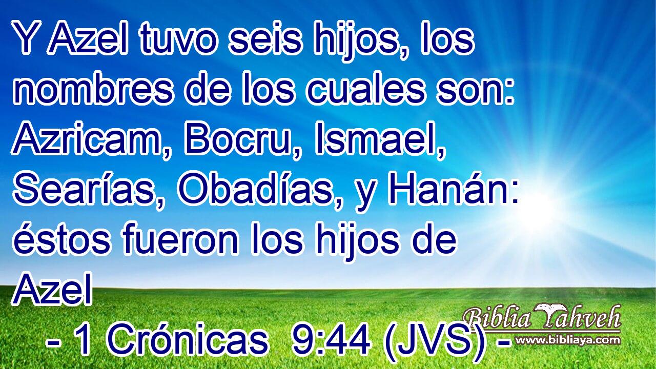 Y Azel tuvo seis hijos, los nombres de los cuales son: Azricam, Bocru, Ismael, Searías, Obadías, y Hanán: éstos fueron los hijos de Azel