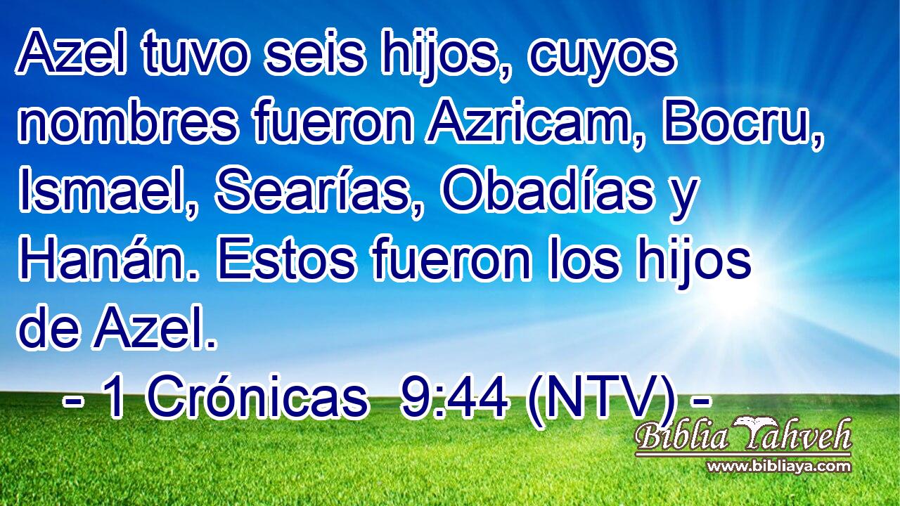 Azel tuvo seis hijos, cuyos nombres fueron Azricam, Bocru, Ismael, Searías, Obadías y Hanán. Estos fueron los hijos de Azel.