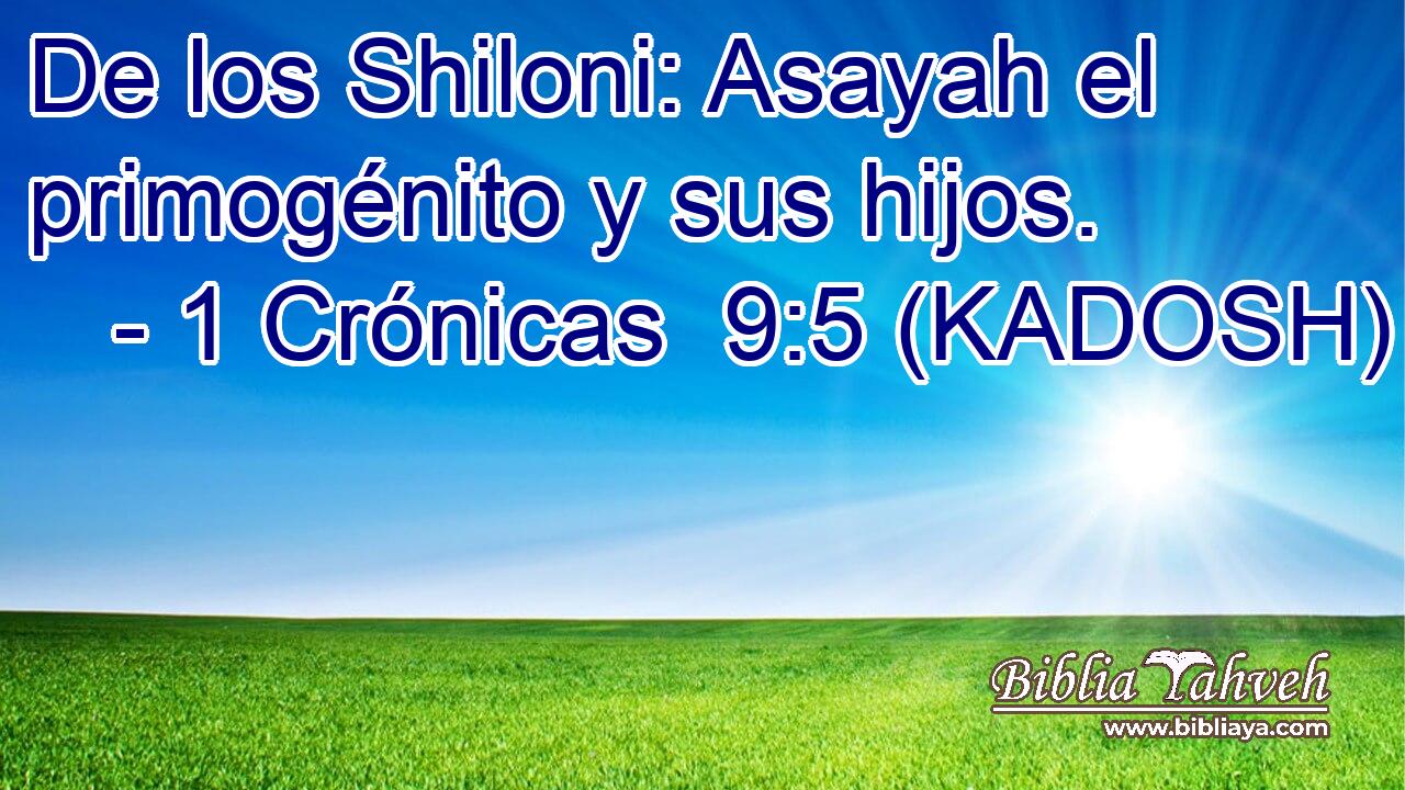 De los Shiloni: Asayah el primogénito y sus hijos. 