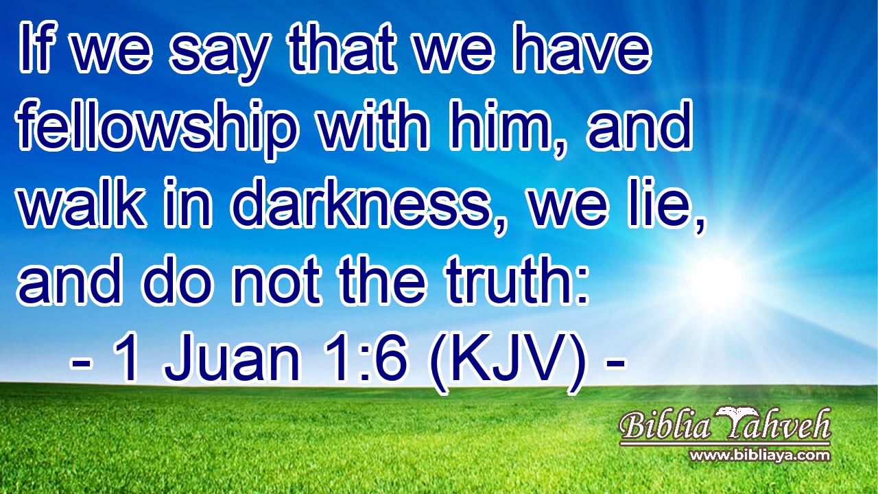 If we say that we have fellowship with him, and walk in darkness, we lie, and do not the truth: