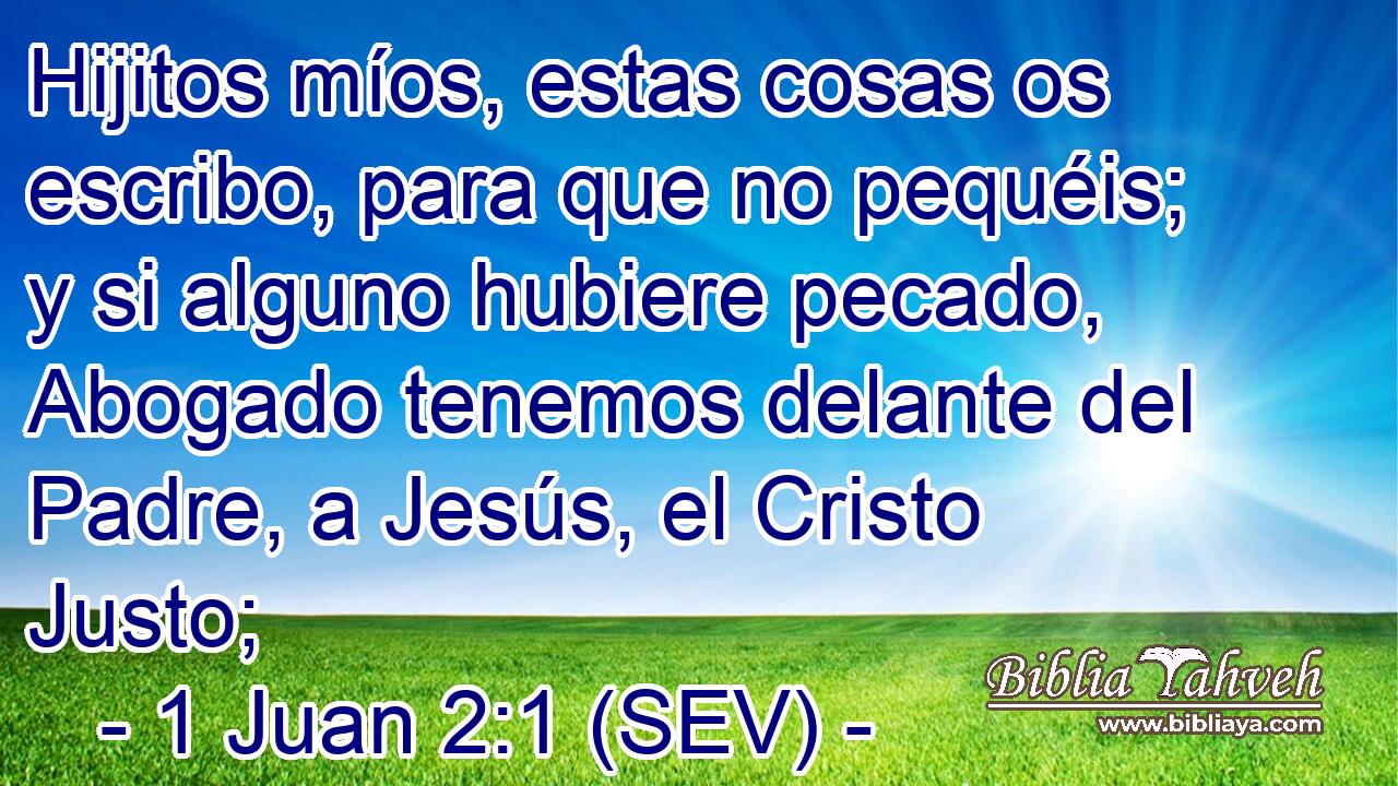 Hijitos míos, estas cosas os escribo, para que no pequéis; y si alguno hubiere pecado, Abogado tenemos delante del Padre, a Jesús, el Cristo Justo;