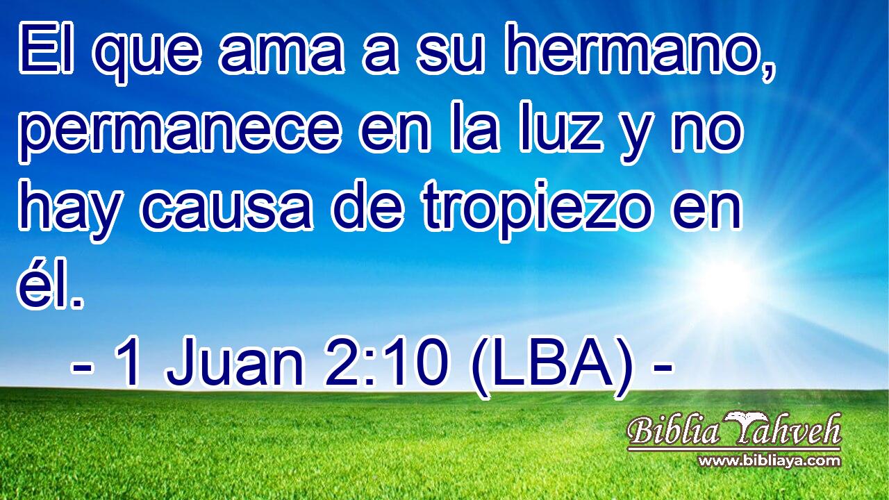 El que ama a su hermano, permanece en la luz y no hay causa de tropiezo en él.
