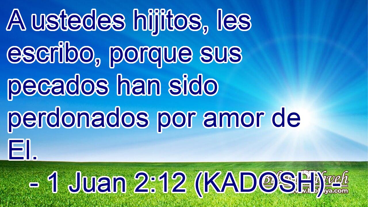  A ustedes hijitos, les escribo, porque sus pecados han sido perdonados por amor de El. 