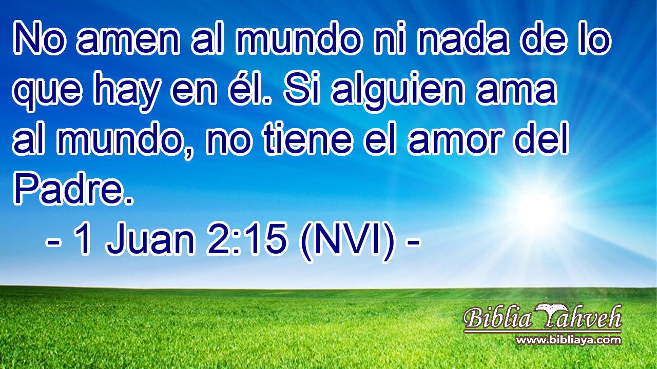  No amen al mundo ni nada de lo que hay en él. Si alguien ama al mundo, no tiene el amor del Padre. 