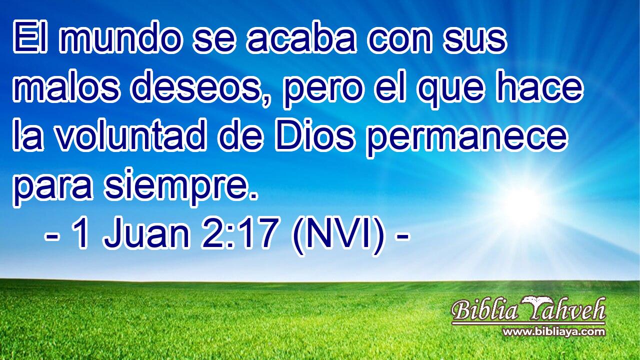  El mundo se acaba con sus malos deseos, pero el que hace la voluntad de Dios permanece para siempre. 