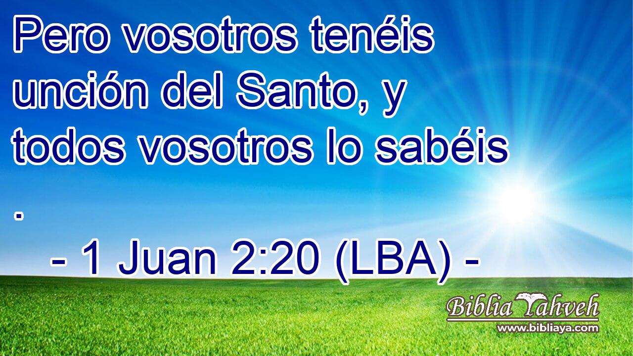 Pero vosotros tenéis unción del Santo, y todos vosotros lo sabéis .