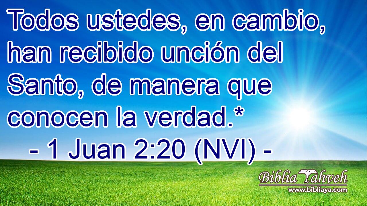  Todos ustedes, en cambio, han recibido unción del Santo, de manera que conocen la verdad.* 
