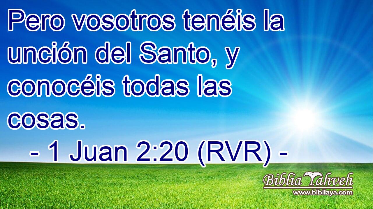 Pero vosotros tenéis la unción del Santo, y conocéis todas las cosas.