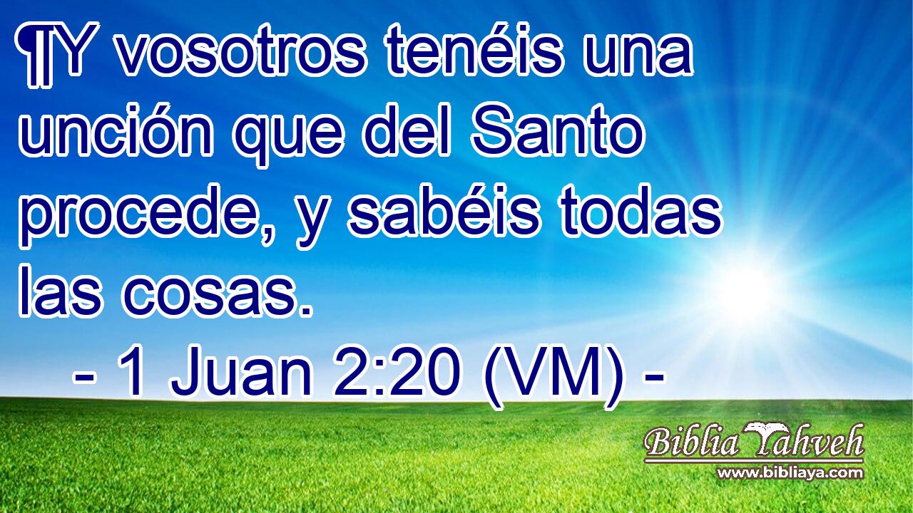  ¶Y vosotros tenéis una unción que del Santo procede, y sabéis todas las cosas. 