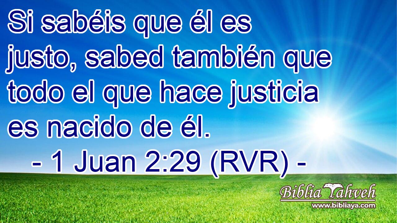 Si sabéis que él es justo, sabed también que todo el que hace justicia es nacido de él.