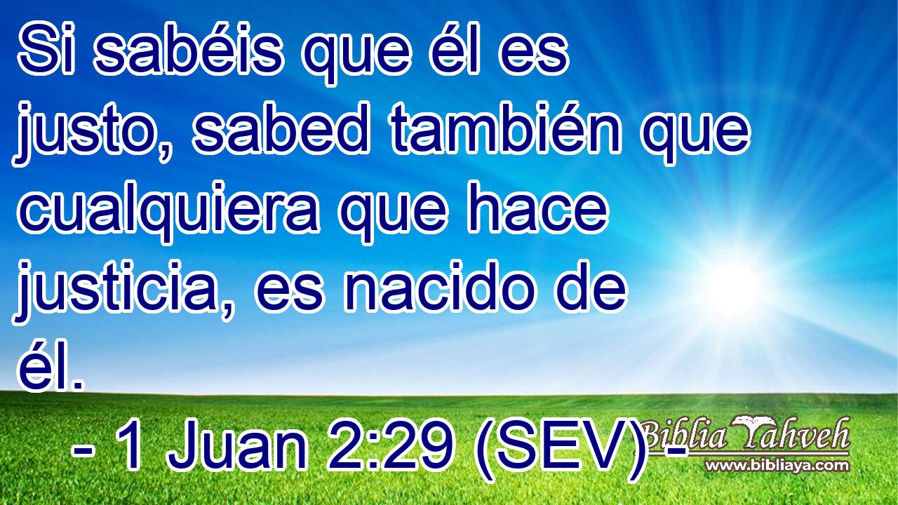 Si sabéis que él es justo, sabed también que cualquiera que hace justicia, es nacido de él.