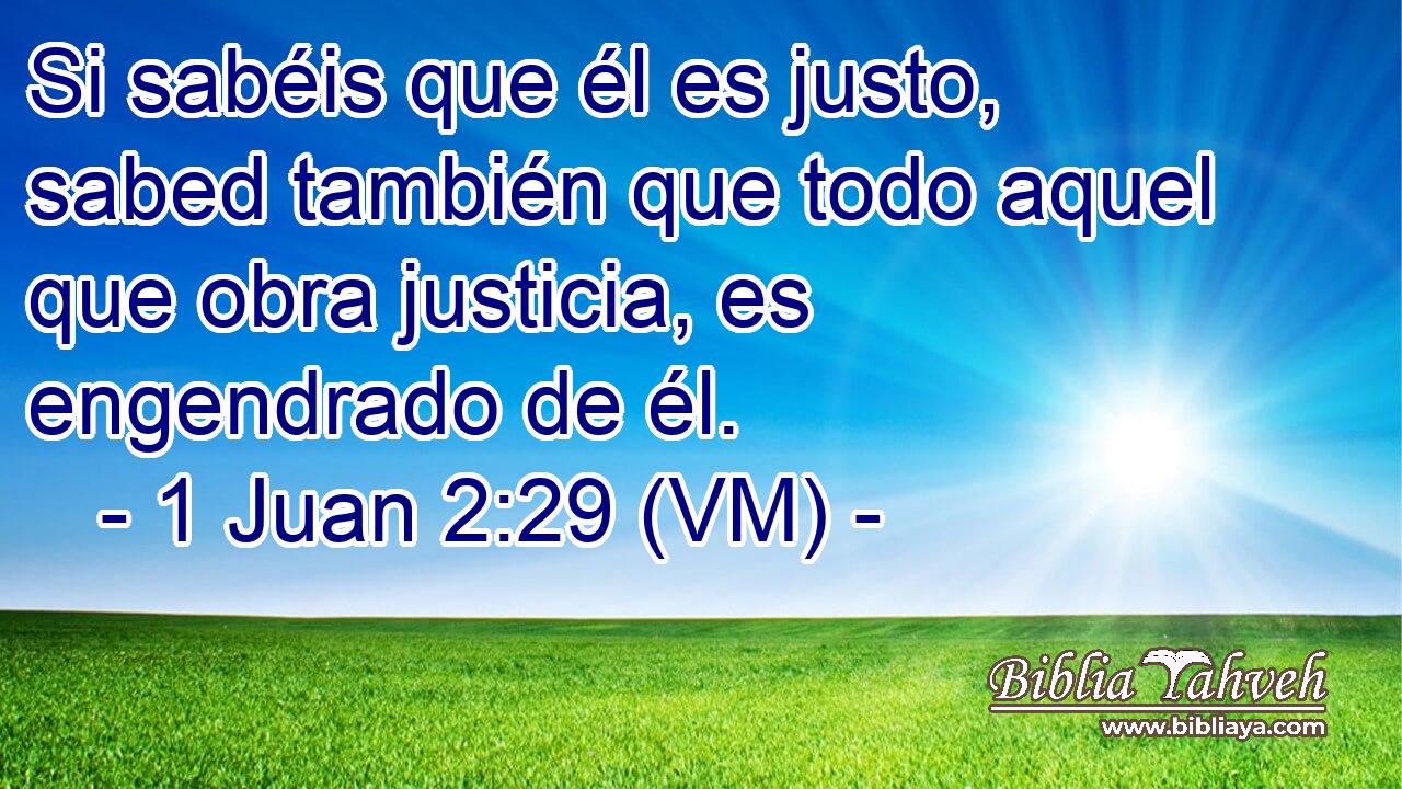  Si sabéis que él es justo, sabed también que todo aquel que obra justicia, es engendrado de él. 