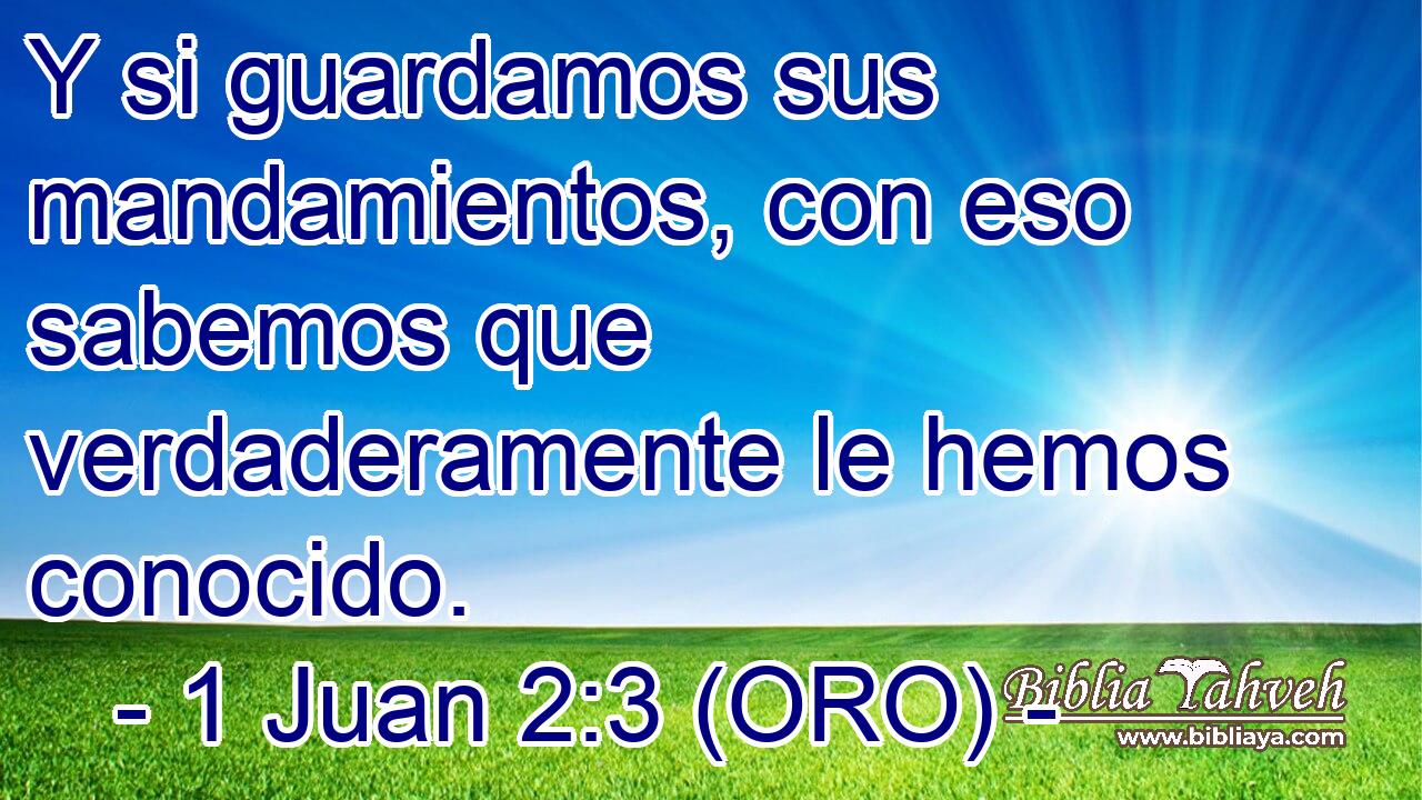  Y si guardamos sus mandamientos, con eso sabemos que verdaderamente le hemos conocido. 