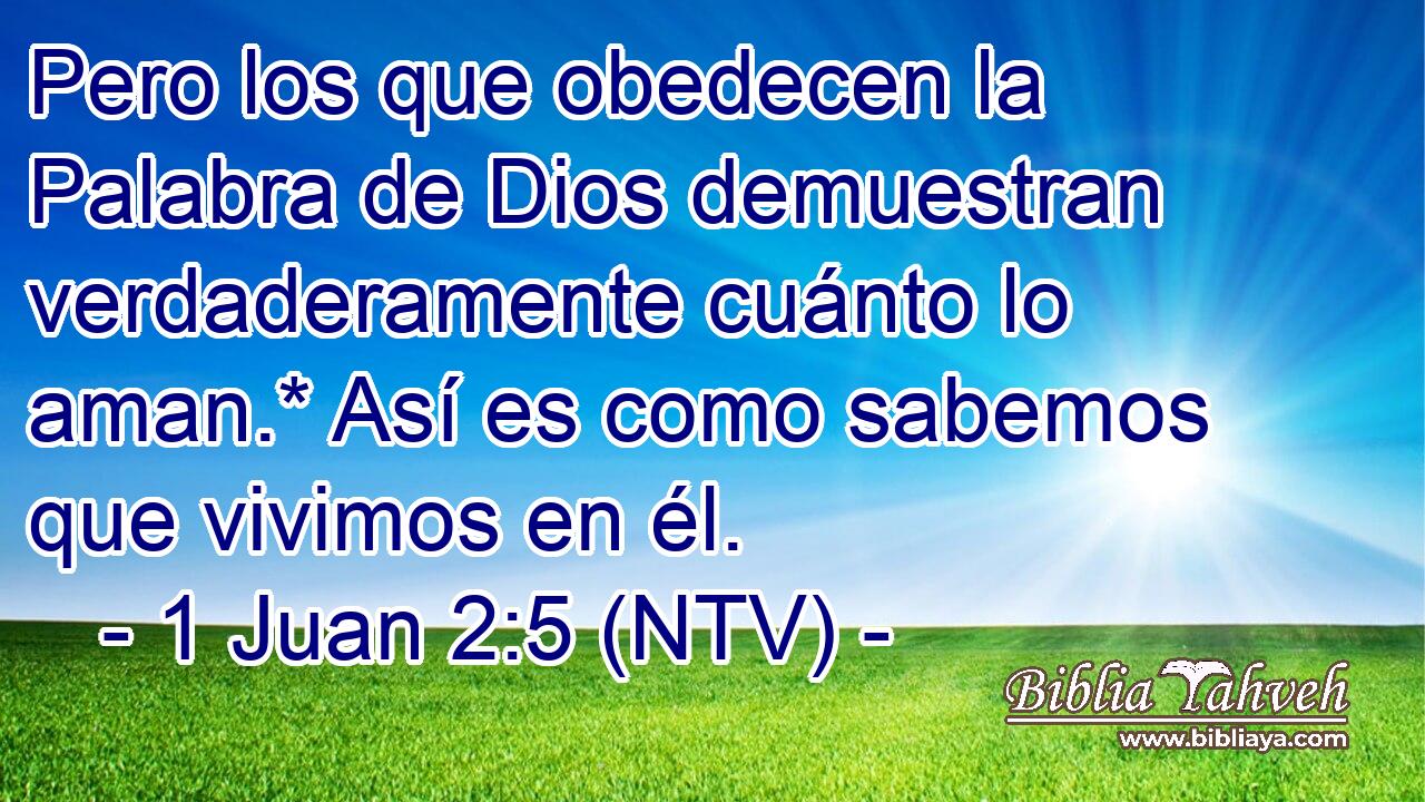 Pero los que obedecen la Palabra de Dios demuestran verdaderamente cuánto lo aman.* Así es como sabemos que vivimos en él.