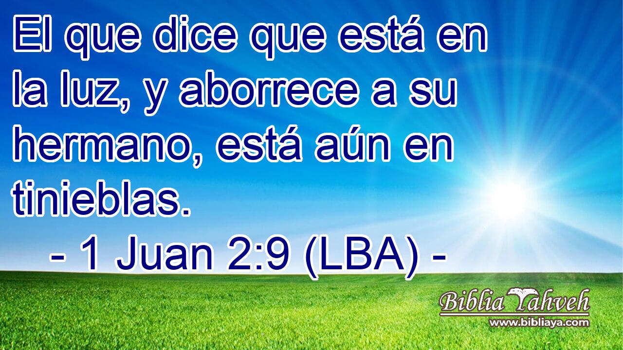 El que dice que está en la luz, y aborrece a su hermano, está aún en tinieblas.