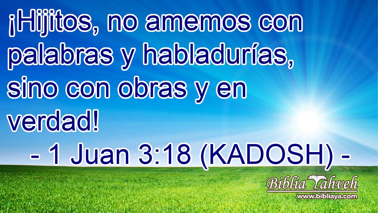  ¡Hijitos, no amemos con palabras y habladurías, sino con obras y en verdad! 