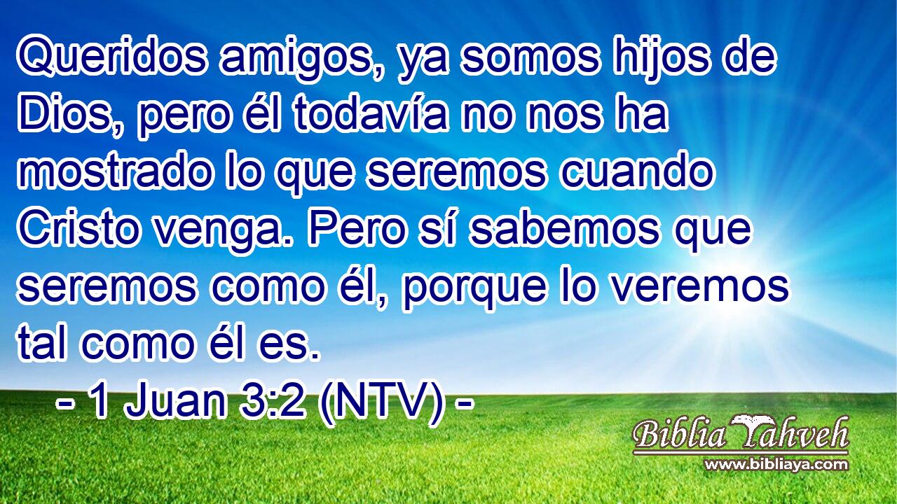Queridos amigos, ya somos hijos de Dios, pero él todavía no nos ha mostrado lo que seremos cuando Cristo venga. Pero sí sabemos que seremos como él, porque lo veremos tal como él es.