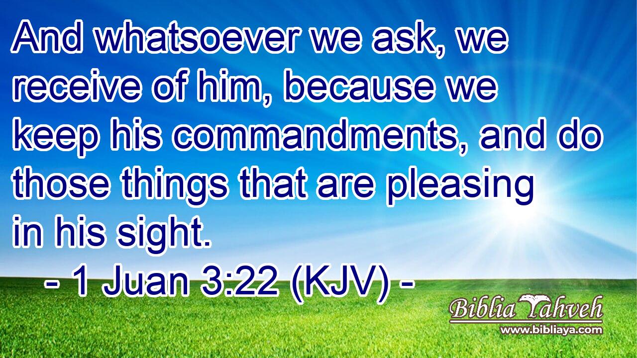And whatsoever we ask, we receive of him, because we keep his commandments, and do those things that are pleasing in his sight.