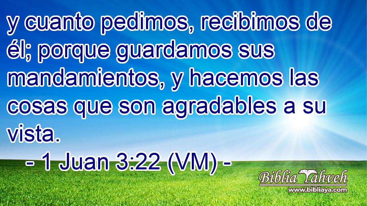  y cuanto pedimos, recibimos de él; porque guardamos sus mandamientos, y hacemos las cosas que son agradables a su vista. 