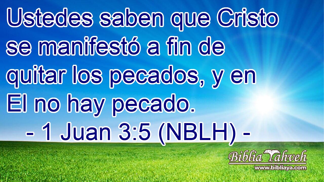  Ustedes saben que Cristo se manifestó a fin de quitar los pecados, y en El no hay pecado. 