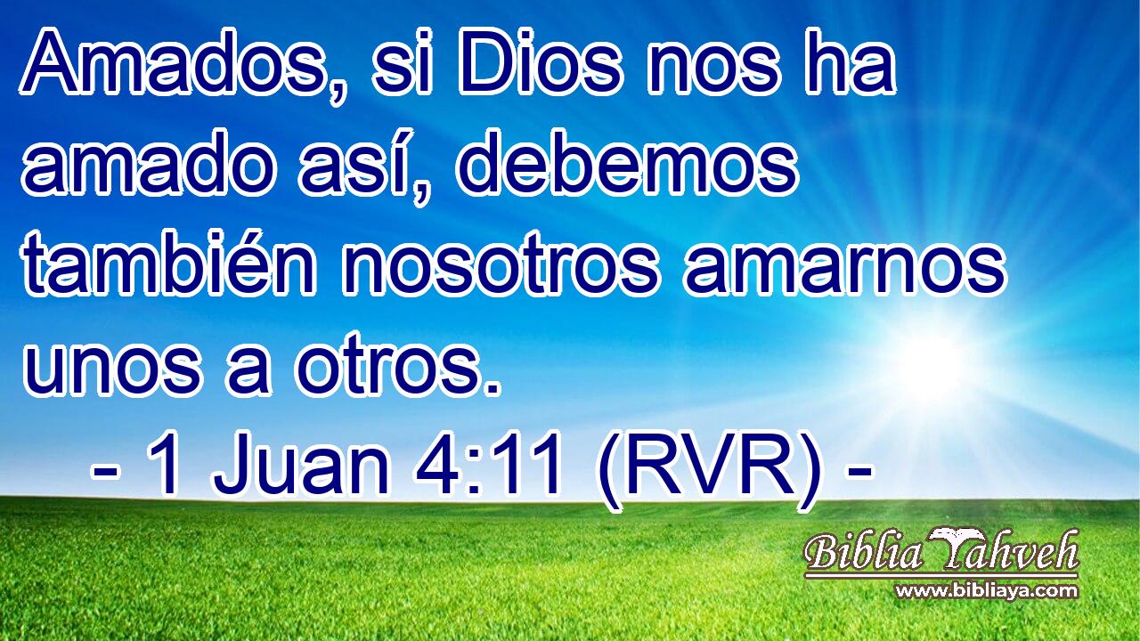 Amados, si Dios nos ha amado así, debemos también nosotros amarnos unos a otros.