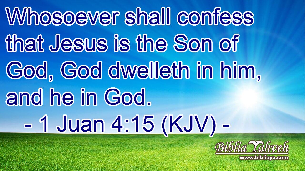 Whosoever shall confess that Jesus is the Son of God, God dwelleth in him, and he in God.