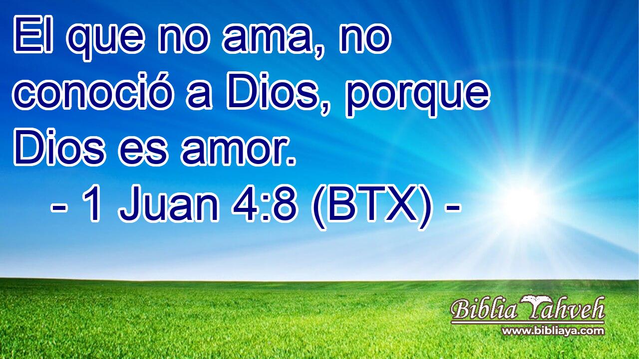 El que no ama, no conoció a Dios, porque Dios es amor.