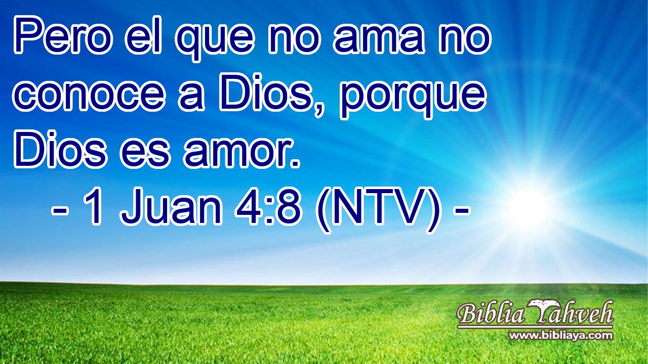 Pero el que no ama no conoce a Dios, porque Dios es amor.