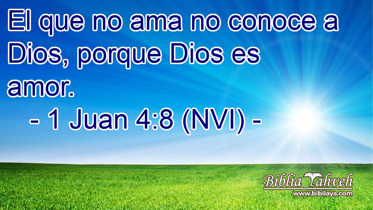  El que no ama no conoce a Dios, porque Dios es amor. 
