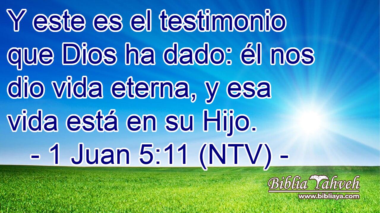 Y este es el testimonio que Dios ha dado: él nos dio vida eterna, y esa vida está en su Hijo.