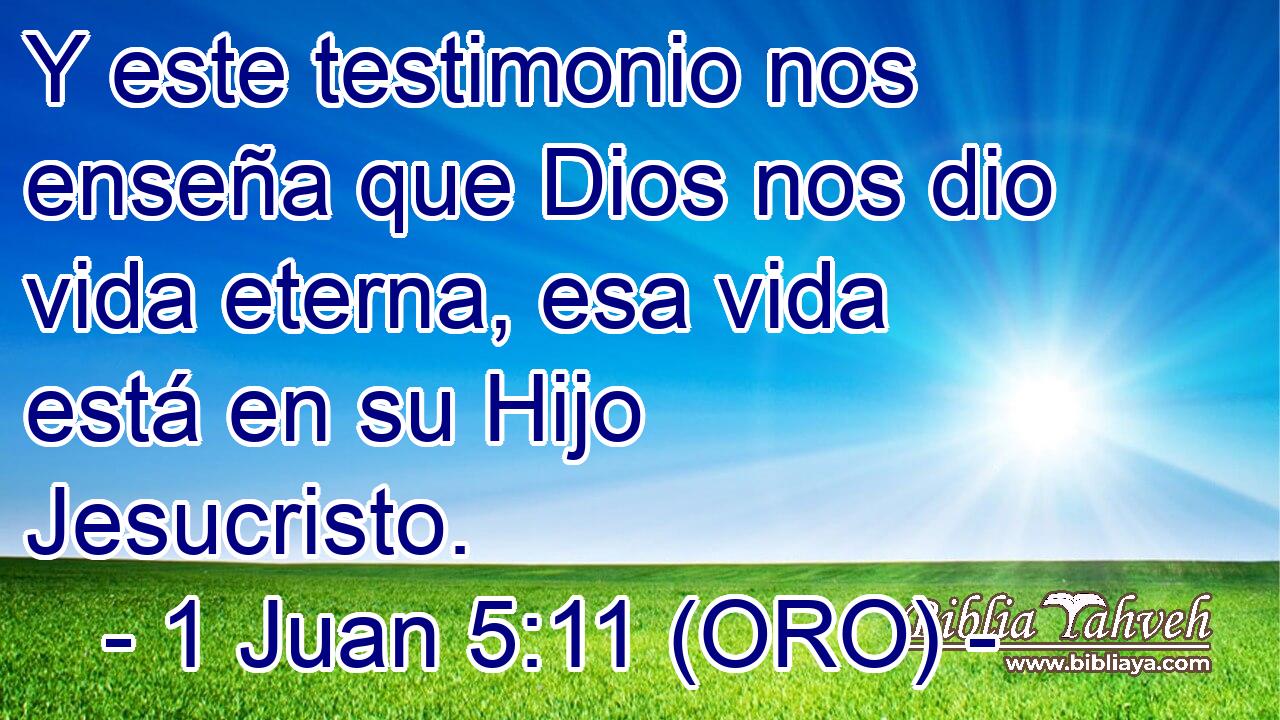 Y este testimonio nos enseña que Dios nos dio vida eterna, esa vida está en su Hijo Jesucristo. 