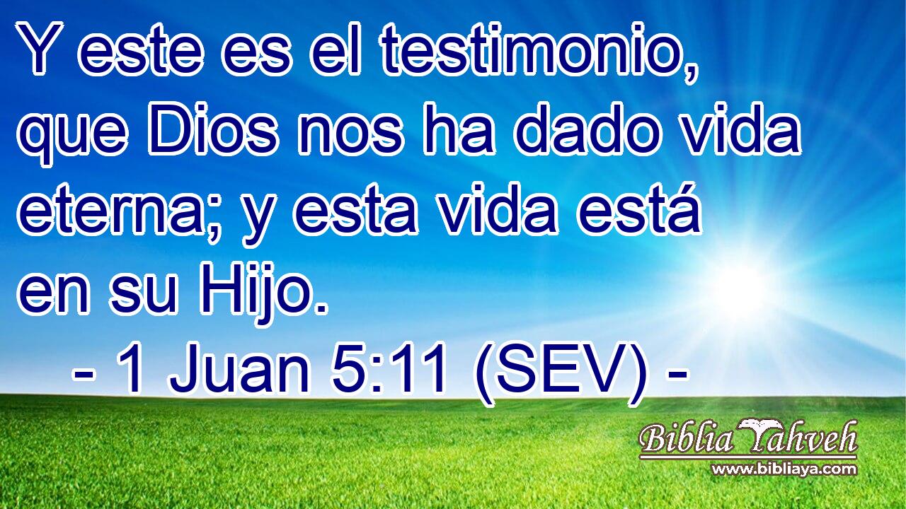 Y este es el testimonio, que Dios nos ha dado vida eterna; y esta vida está en su Hijo.