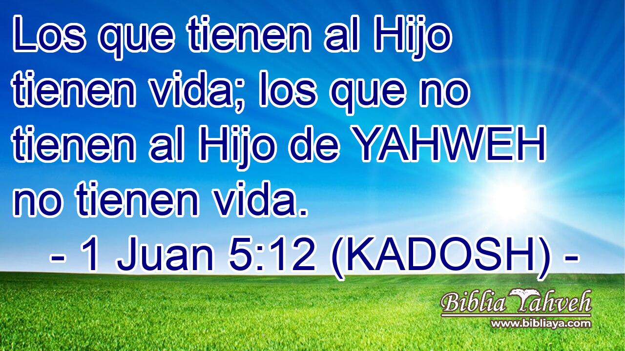  Los que tienen al Hijo tienen vida; los que no tienen al Hijo de YAHWEH no tienen vida. 