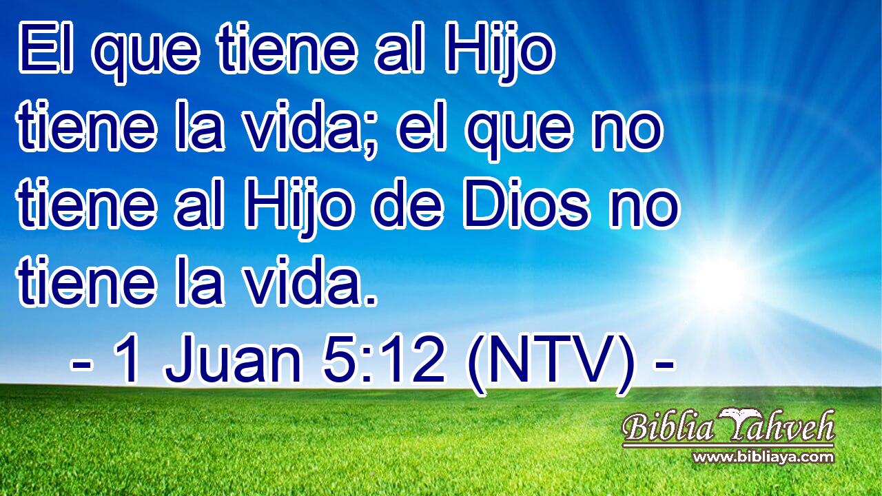 El que tiene al Hijo tiene la vida; el que no tiene al Hijo de Dios no tiene la vida.