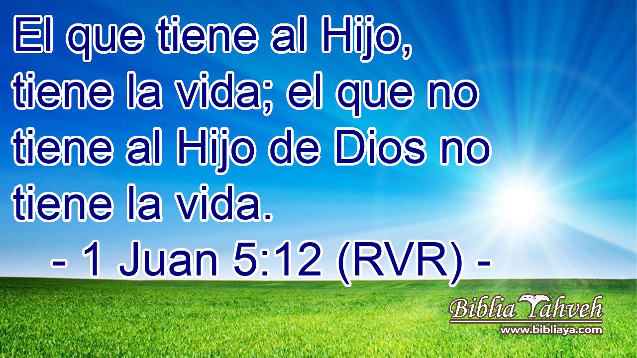 El que tiene al Hijo, tiene la vida; el que no tiene al Hijo de Dios no tiene la vida.