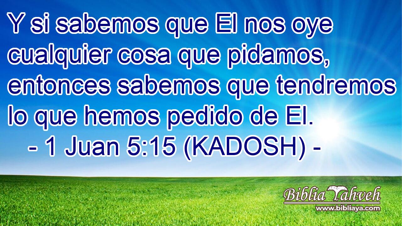  Y si sabemos que El nos oye cualquier cosa que pidamos, entonces sabemos que tendremos lo que hemos pedido de El. 