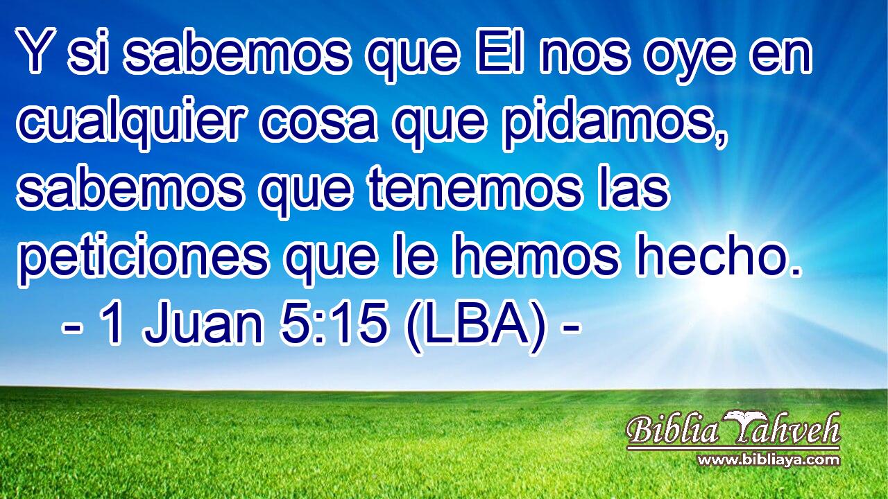 Y si sabemos que El nos oye en cualquier cosa que pidamos, sabemos que tenemos las peticiones que le hemos hecho.