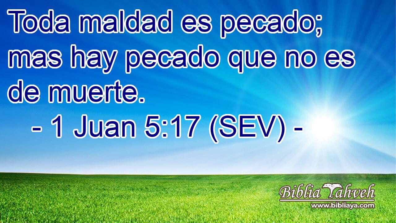 Toda maldad es pecado; mas hay pecado que no es de muerte.