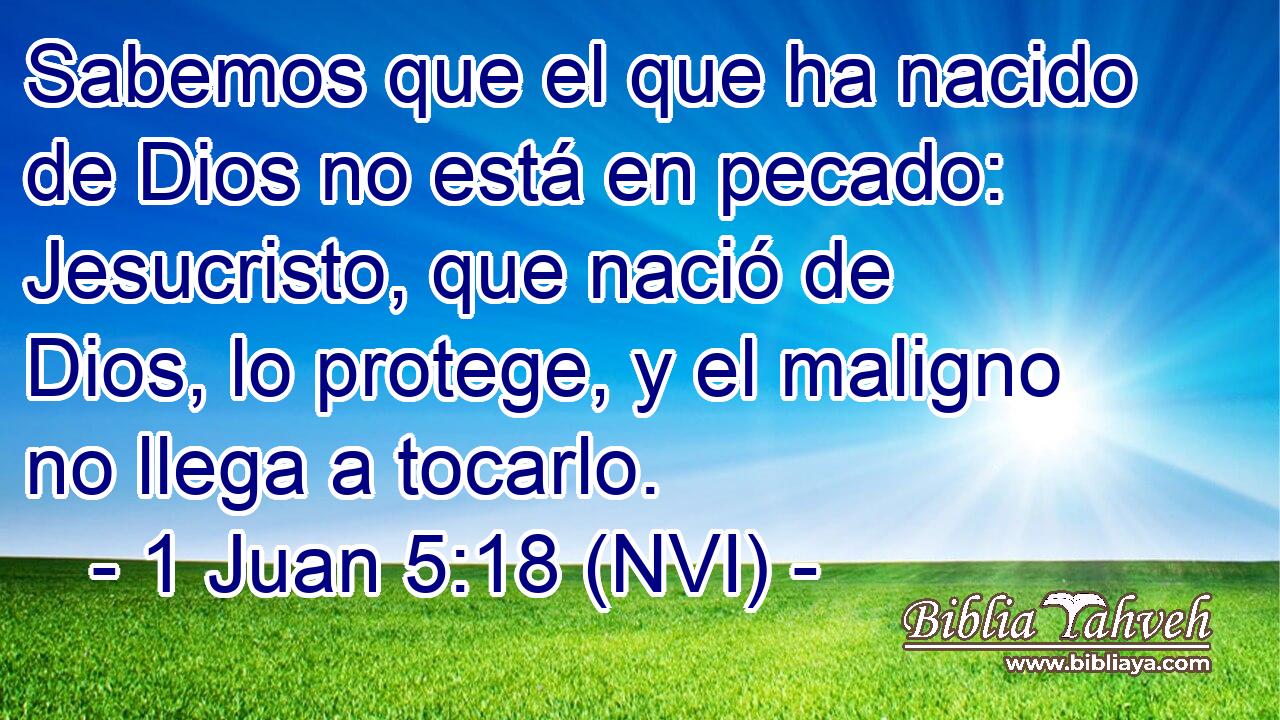  Sabemos que el que ha nacido de Dios no está en pecado: Jesucristo, que nació de Dios, lo protege, y el maligno no llega a tocarlo. 