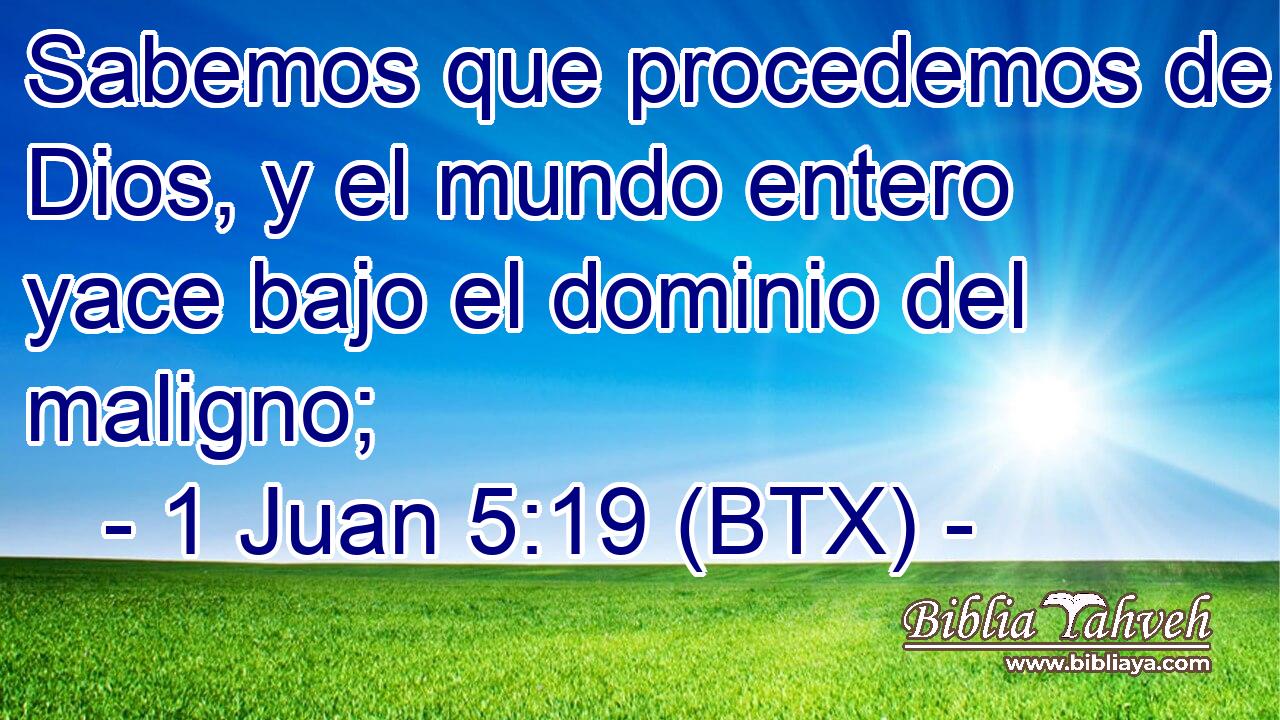 Sabemos que procedemos de Dios, y el mundo entero yace bajo el dominio del maligno;