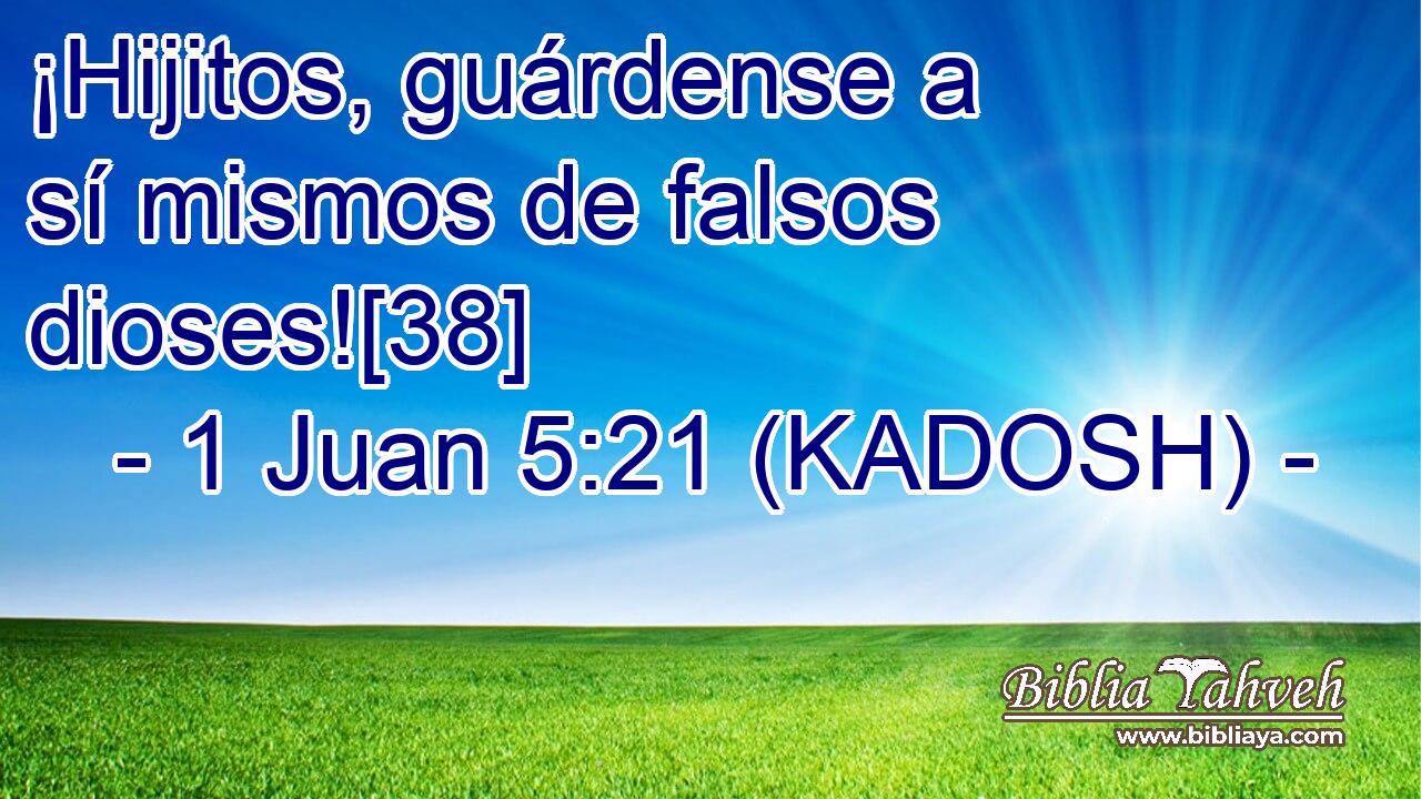  ¡Hijitos, guárdense a sí mismos de falsos dioses![38] 