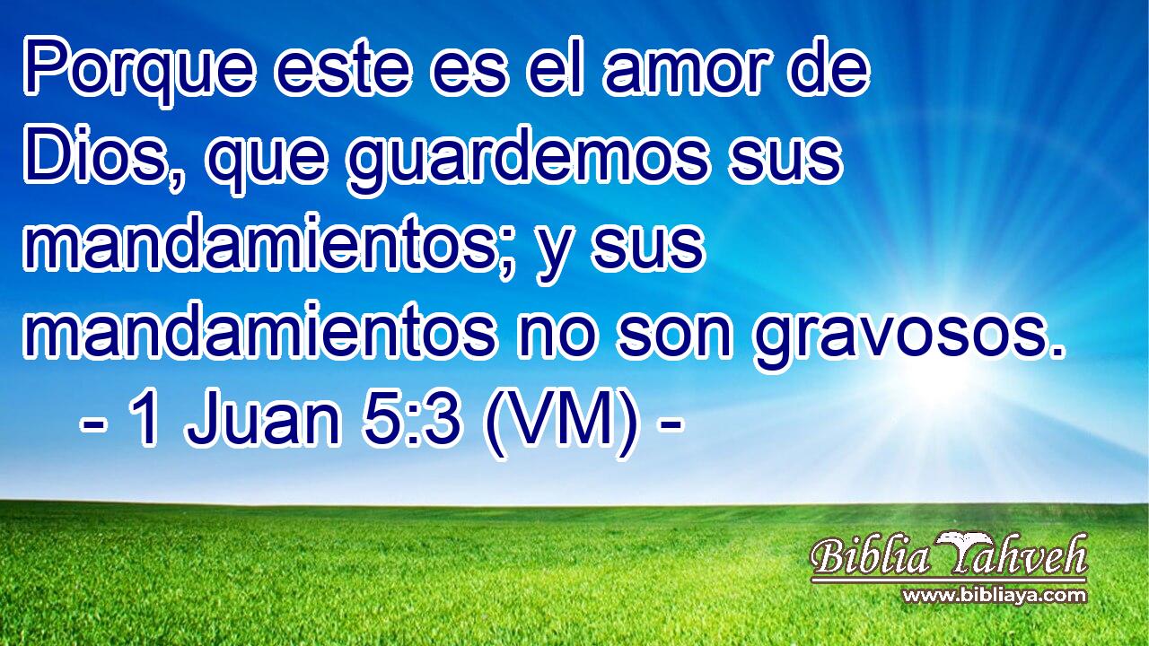  Porque este es el amor de Dios, que guardemos sus mandamientos; y sus mandamientos no son gravosos. 
