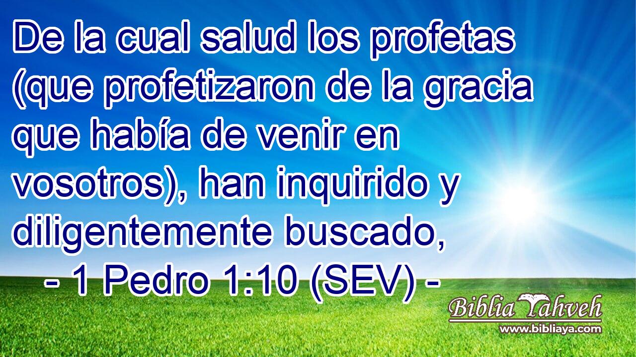 De la cual salud los profetas (que profetizaron de la gracia que había de venir en vosotros), han inquirido y diligentemente buscado,