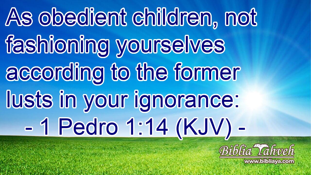 As obedient children, not fashioning yourselves according to the former lusts in your ignorance: