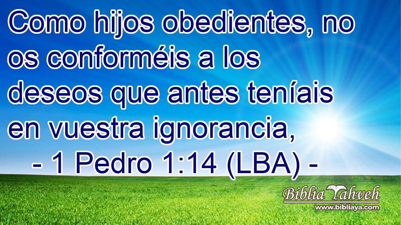 Como hijos obedientes, no os conforméis a los deseos que antes teníais en vuestra ignorancia,